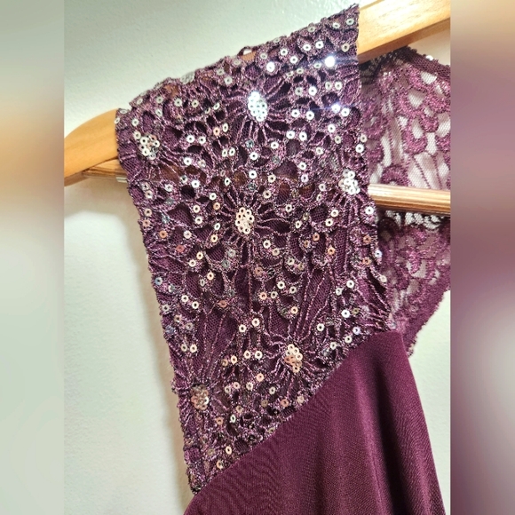 One By Eight Women's Cocktail Dress Wine Metallic Sleeveless Size 14 - Picture 2 of 8